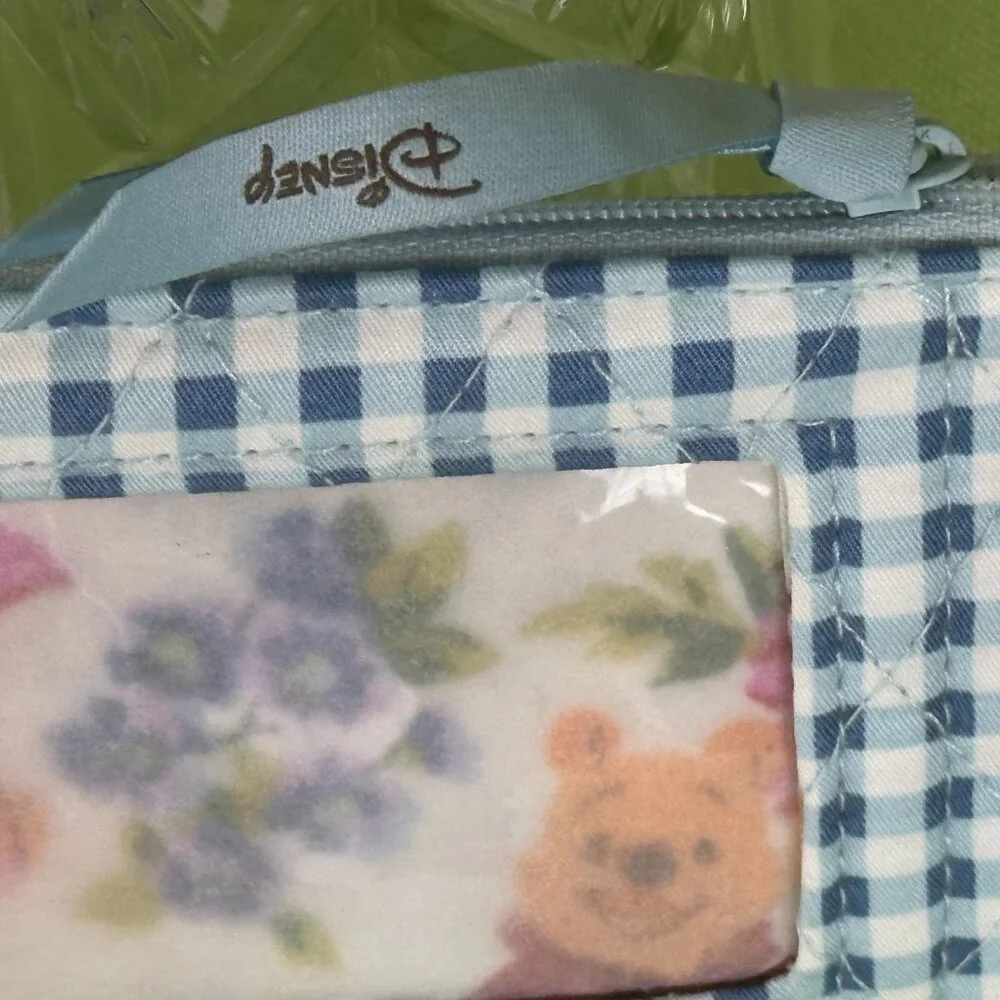 VERA BRADLEY DISNEY WINNIE THE POOH ZIP ID CASE:NWT SPRINGTIME GINGHAM